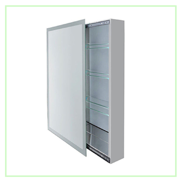 18"X30" Medicine Cabinet w Sliding Mirror + 3 Glass Shelves